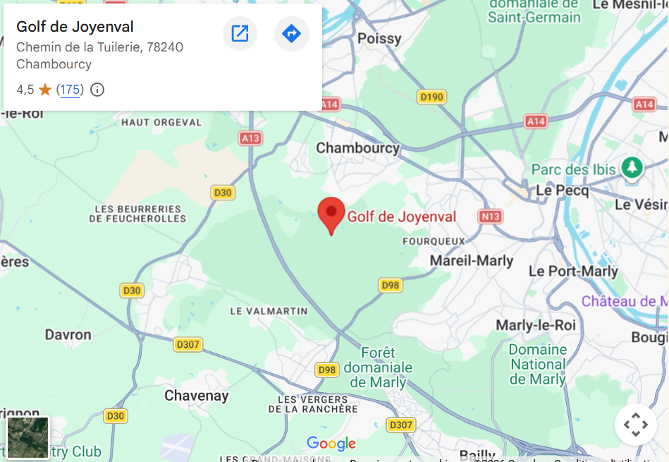 Carte Golf de Joyenval